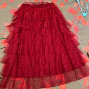 Anthropologie M Tiered Tulle Skirt